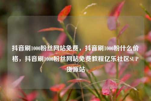 抖音刷1000粉丝网站免费，抖音刷1000粉什么价格，抖音刷1000粉丝网站免费教程亿乐社区SUP货源站  第1张