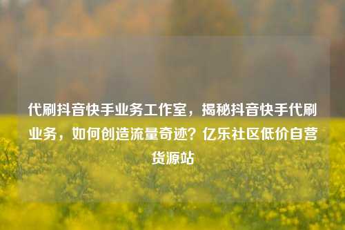 代刷抖音快手业务工作室，揭秘抖音快手代刷业务，如何创造流量奇迹？亿乐社区低价自营货源站  第1张
