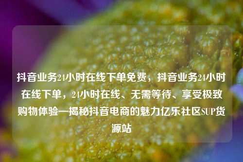 抖音业务24小时在线下单免费，抖音业务24小时在线下单，24小时在线、无需等待、享受极致购物体验—揭秘抖音电商的魅力亿乐社区SUP货源站  第1张