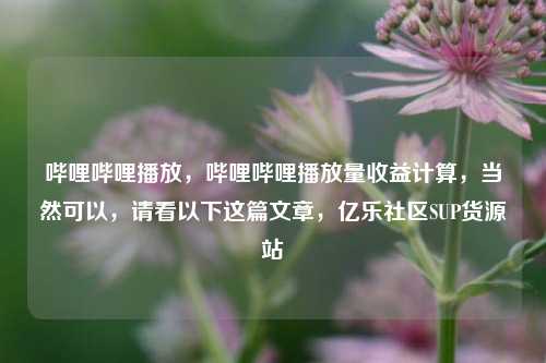 哔哩哔哩播放，哔哩哔哩播放量收益计算，当然可以	，请看以下这篇文章，亿乐社区SUP货源站  第1张