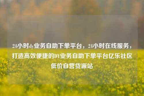 24小时dy业务自助下单平台，24小时在线服务，打造高效便捷的DY业务自助下单平台亿乐社区低价自营货源站  第1张