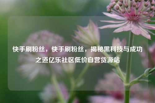 快手刷粉丝	，快手刷粉丝，揭秘黑科技与成功之道亿乐社区低价自营货源站  第1张