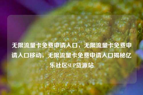无限流量卡免费申请入口，无限流量卡免费申请入口移动，无限流量卡免费申请入口揭秘亿乐社区SUP货源站  第1张