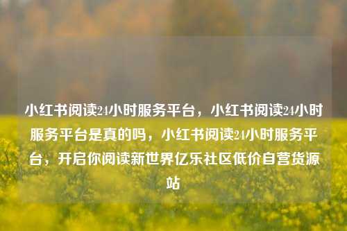 小红书阅读24小时服务平台，小红书阅读24小时服务平台是真的吗，小红书阅读24小时服务平台	，开启你阅读新世界亿乐社区低价自营货源站  第1张