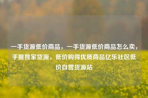 一手货源低价商品，一手货源低价商品怎么卖，手握独家货源	，低价购得优质商品亿乐社区低价自营货源站  第1张