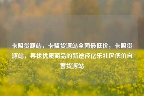 卡盟货源站，卡盟货源站全网最低价	，卡盟货源站，寻找优质商品的新途径亿乐社区低价自营货源站  第1张