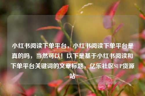 小红书阅读下单平台，小红书阅读下单平台是真的吗，当然可以！以下是基于小红书阅读和下单平台关键词的文章标题	，亿乐社区SUP货源站  第1张
