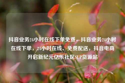 抖音业务24小时在线下单免费，抖音业务24小时在线下单	，24小时在线、免费配送，抖音电商开启新纪元亿乐社区SUP货源站  第1张